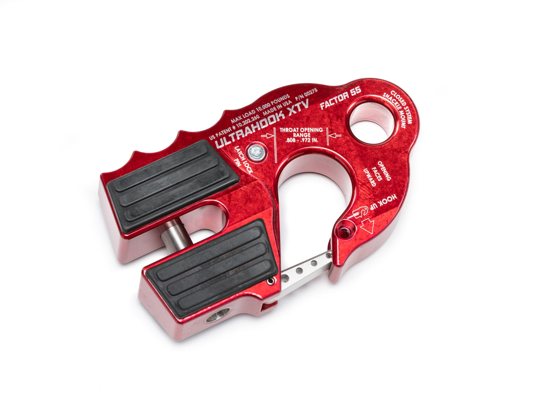 Factor 55 Factor 55 ULTRAHOOK XTV WINCH HOOK WITH SHACKLE MOUNT -- RED 00275-01