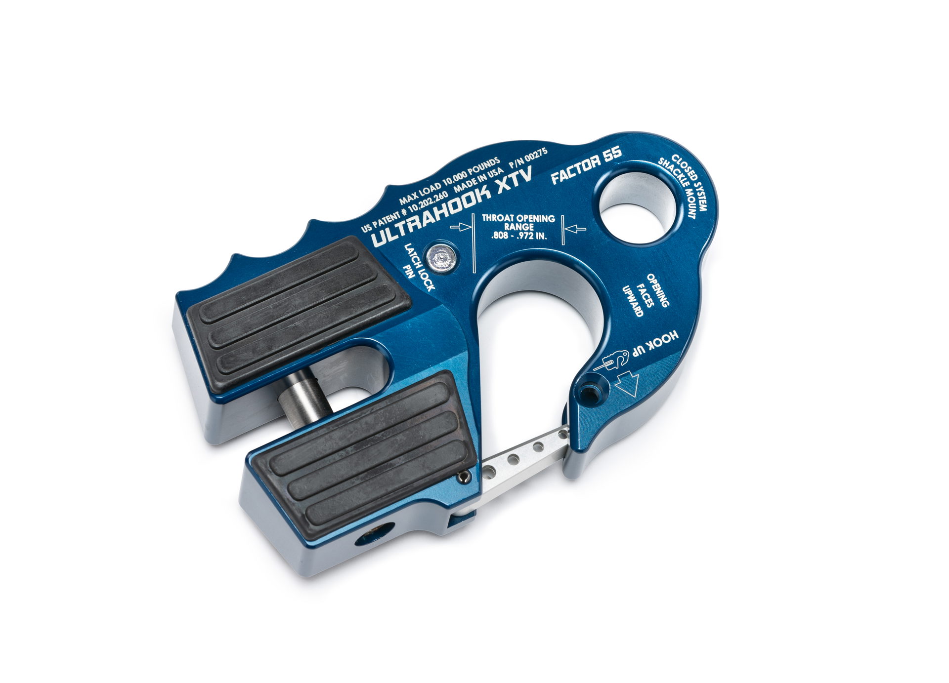 Factor 55 UltraHook XTV Winch Hook with Shackle Mount, Blue