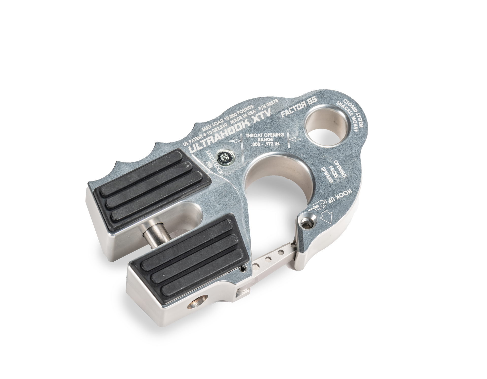 Factor 55 UltraHook XTV Winch Hook with Shackle Mount, Silver