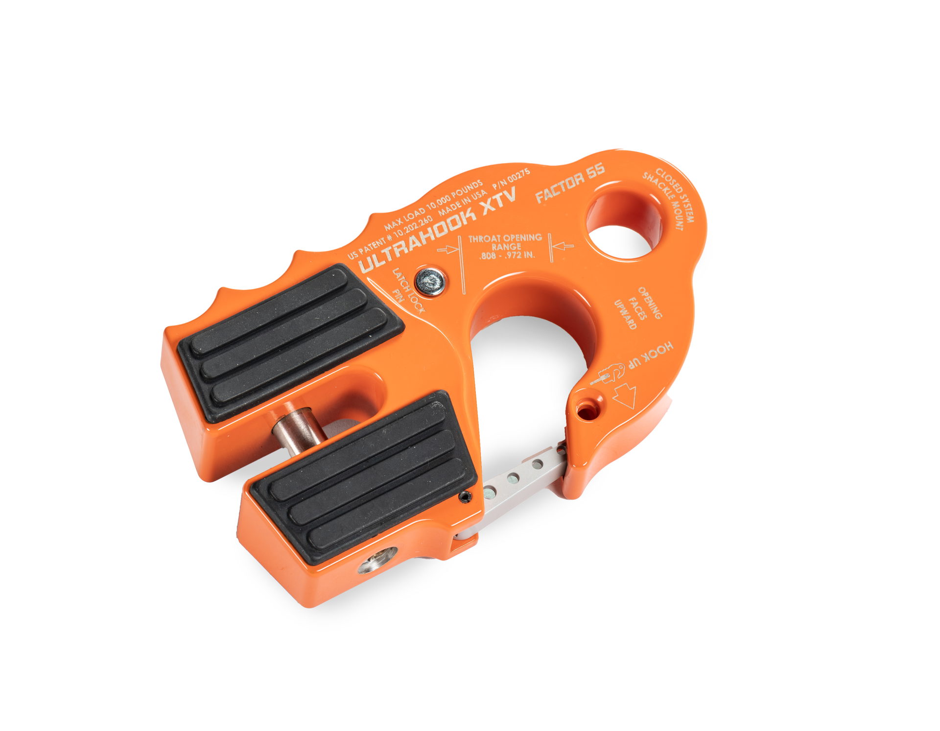 Factor 55 UltraHook XTV Winch Hook with Shackle Mount, Orange