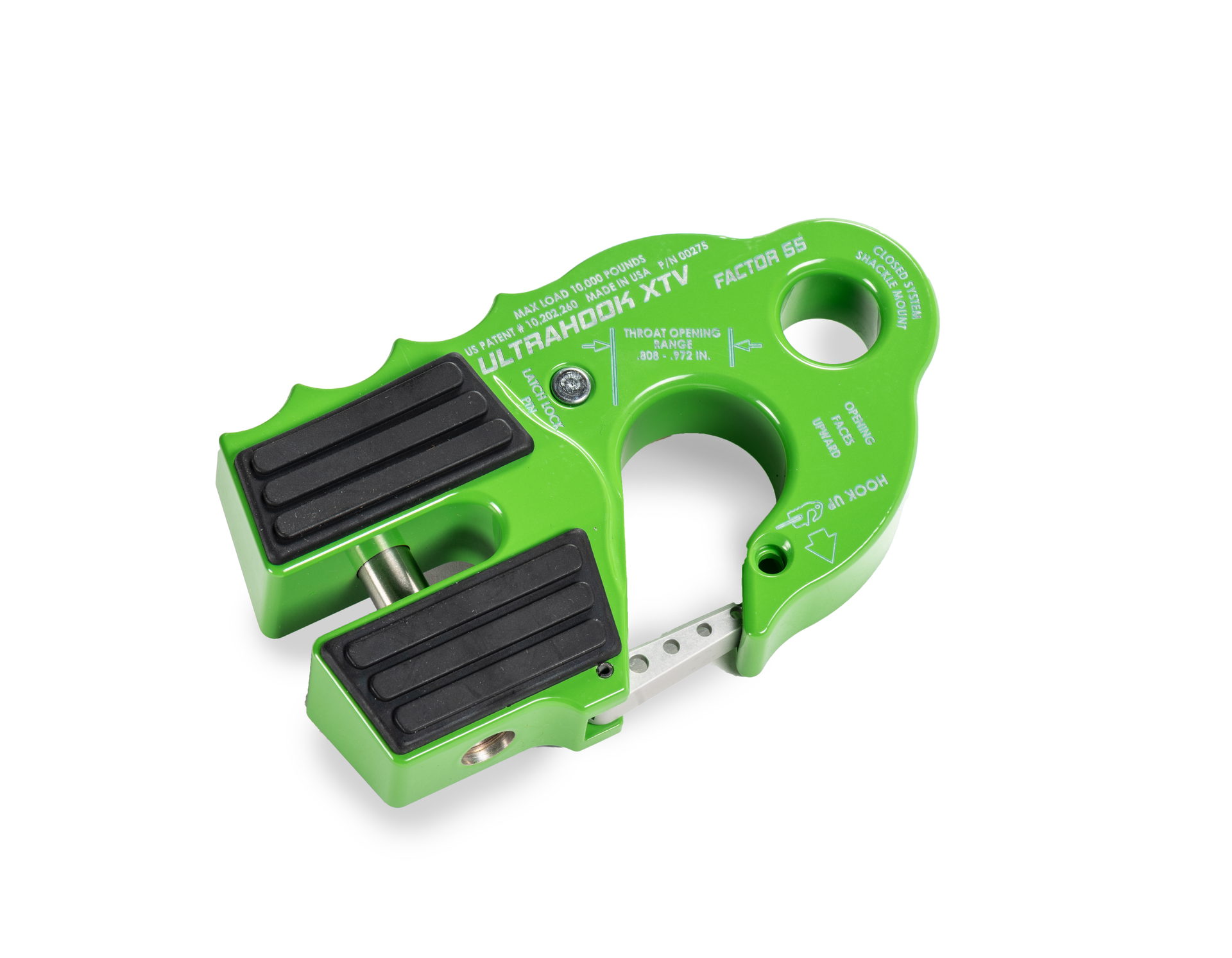 Factor 55 UltraHook XTV Winch Hook with Shackle Mount, Green
