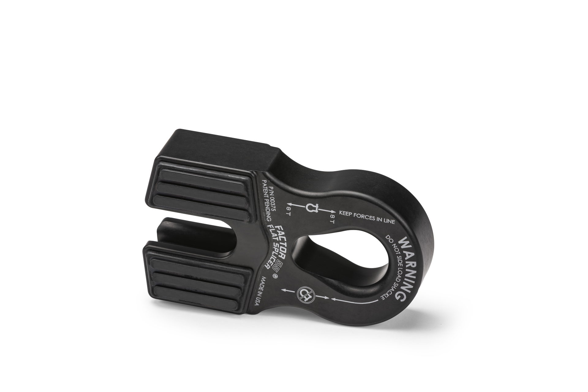 Factor 55 Flat Splicer Splice-On Shackle Mount, 3/8-1/2 in. Rope, Black
