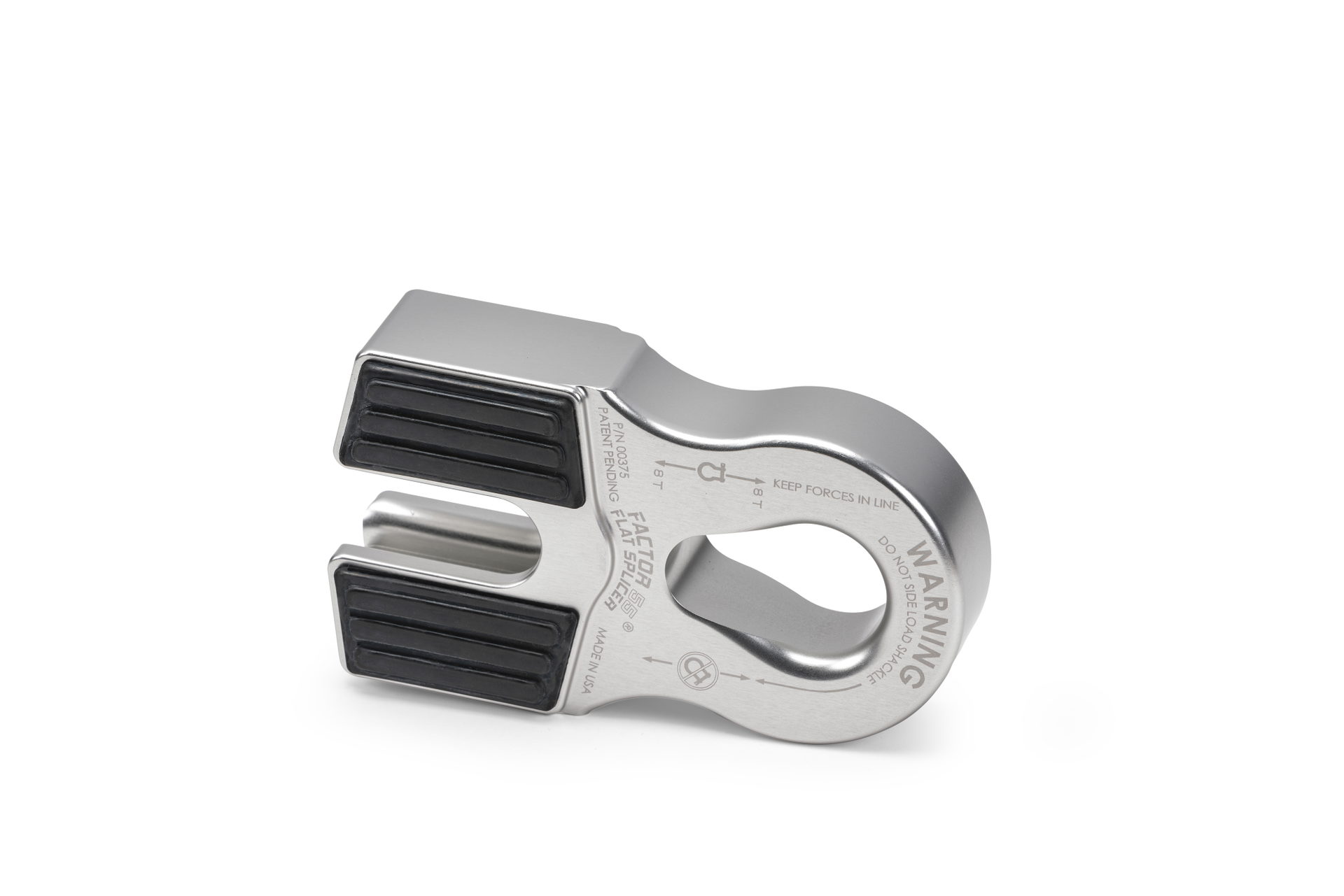 Factor 55 Flat Splicer Splice-On Shackle Mount, 3/8-1/2 in. Rope, Silver