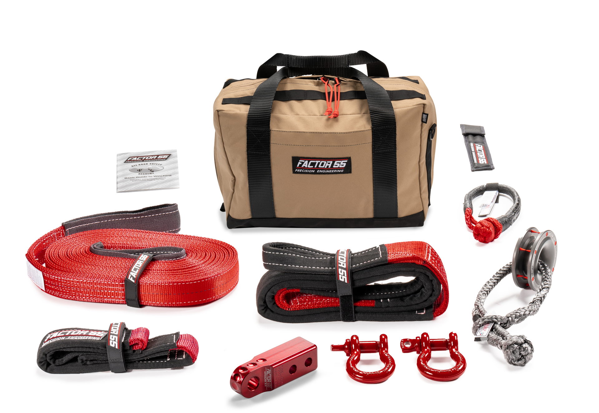 Factor 55 Sawtooth Winch Accessory Kit, Red HitchLink, Medium Bag