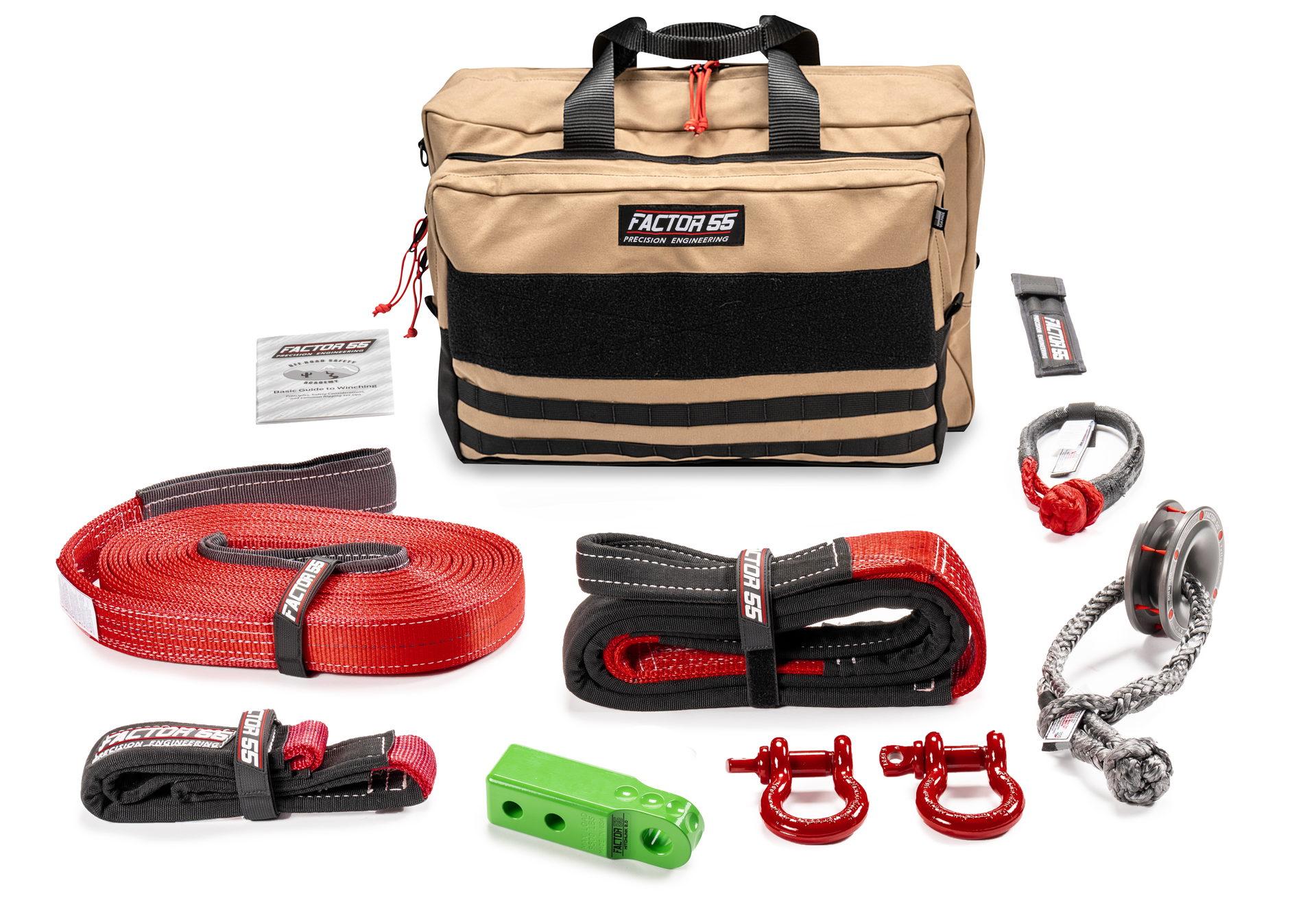 Factor 55 Sawtooth Winch Accessory Kit, Green HitchLink, Large Bag