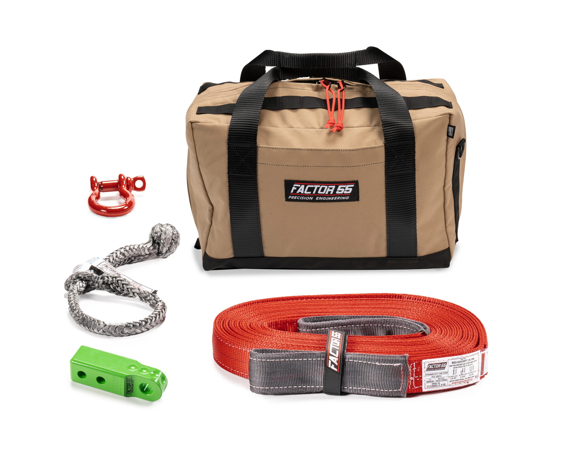 Factor 55 Owyhee Recovery Kit, Green HitchLink, Medium Bag