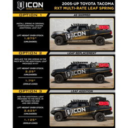 Multi-Rate RXT Leaf Pack with Add-In Leaf for Toyota Tacoma 4WD, view 2, ICON Vehicle Dynamics 158505