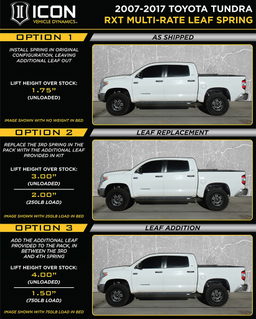 Multi-Rate RXT Leaf Pack with Add-In Leaf for Toyota Tundra shown installed, ICON Vehicle Dynamics 158509