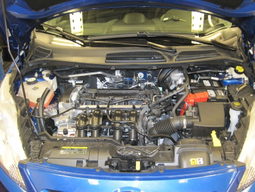 Replacement Air Filter for Ford Fiesta (2009-2019) shown installed, K&N 33-2955