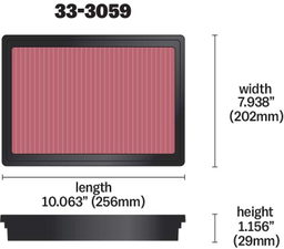 K&N Replacement Air Filter 33-3059, view 4