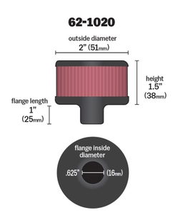 K&N Vent Air Filter/ Breather 62-1020, view 5