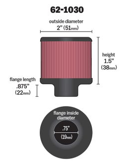 K&N Vent Air Filter/ Breather 62-1030, view 5