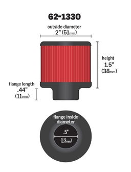 K&N Vent Air Filter/ Breather 62-1330, view 5