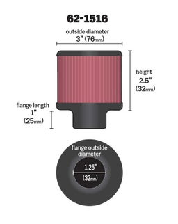 K&N Vent Air Filter/ Breather 62-1516, view 3