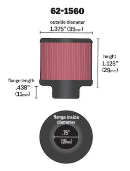 K&N Vent Air Filter/ Breather 62-1560, view 5