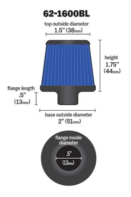 K&N Vent Air Filter/ Breather 62-1600BL, view 4