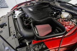 63 Series Intake for Ford Mustang GT (2018-2023) shown installed, K&N 63-2605