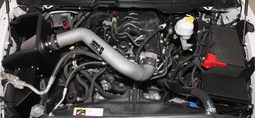 Silver Metal Intake for Ram 1500 (2013-2018) shown installed, K&N 77-1564KS
