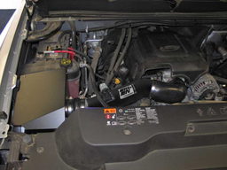Metal Intake for Silverado & Sierra HD (2011-2013) shown installed, K&N 77-3076KTK
