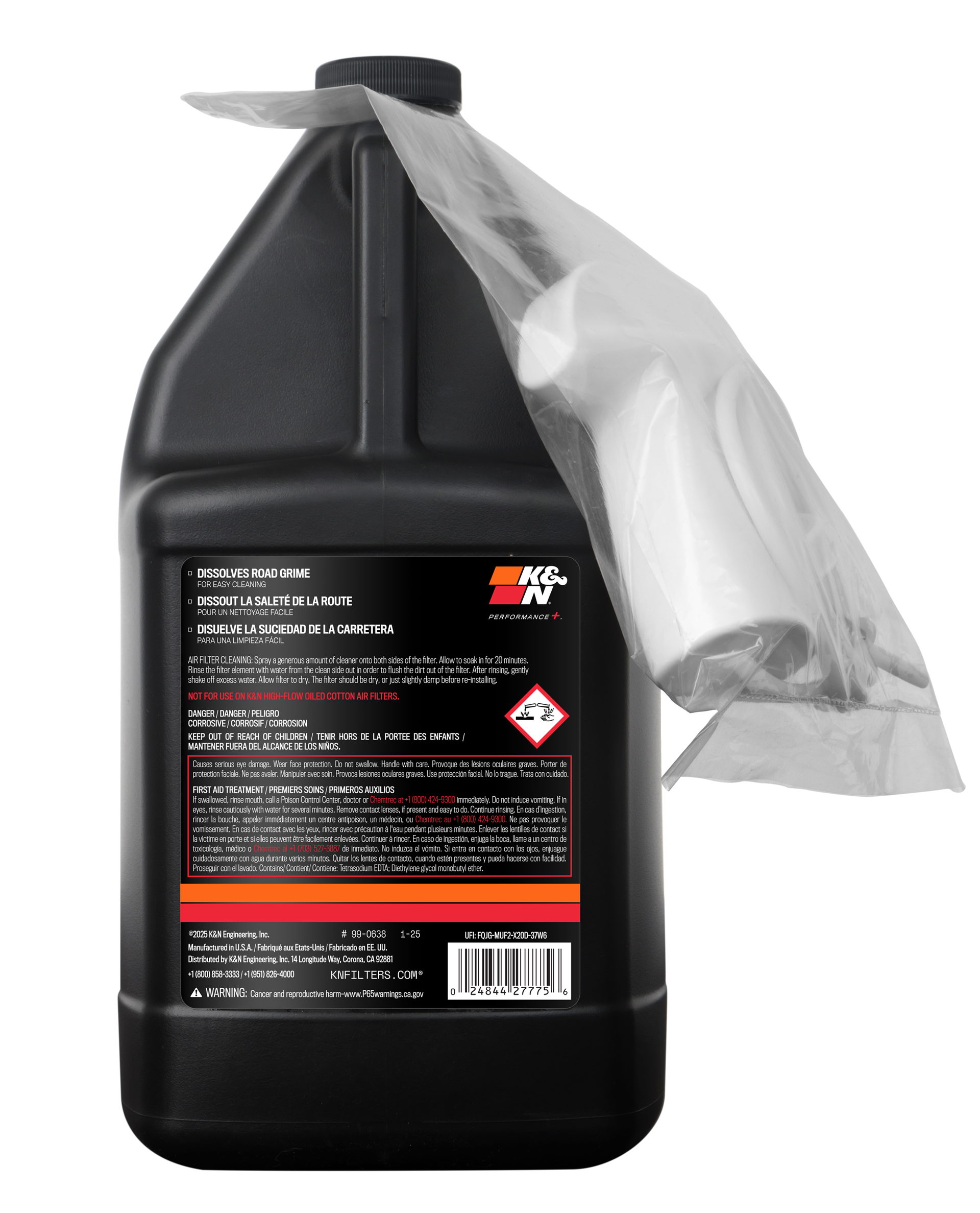 K&N Heavy Duty DryFlow Filter Cleaner, 1 Gallon