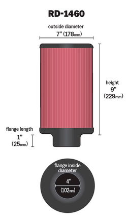 Universal Clamp-On Air Filter - K&N RD-1460, view 3