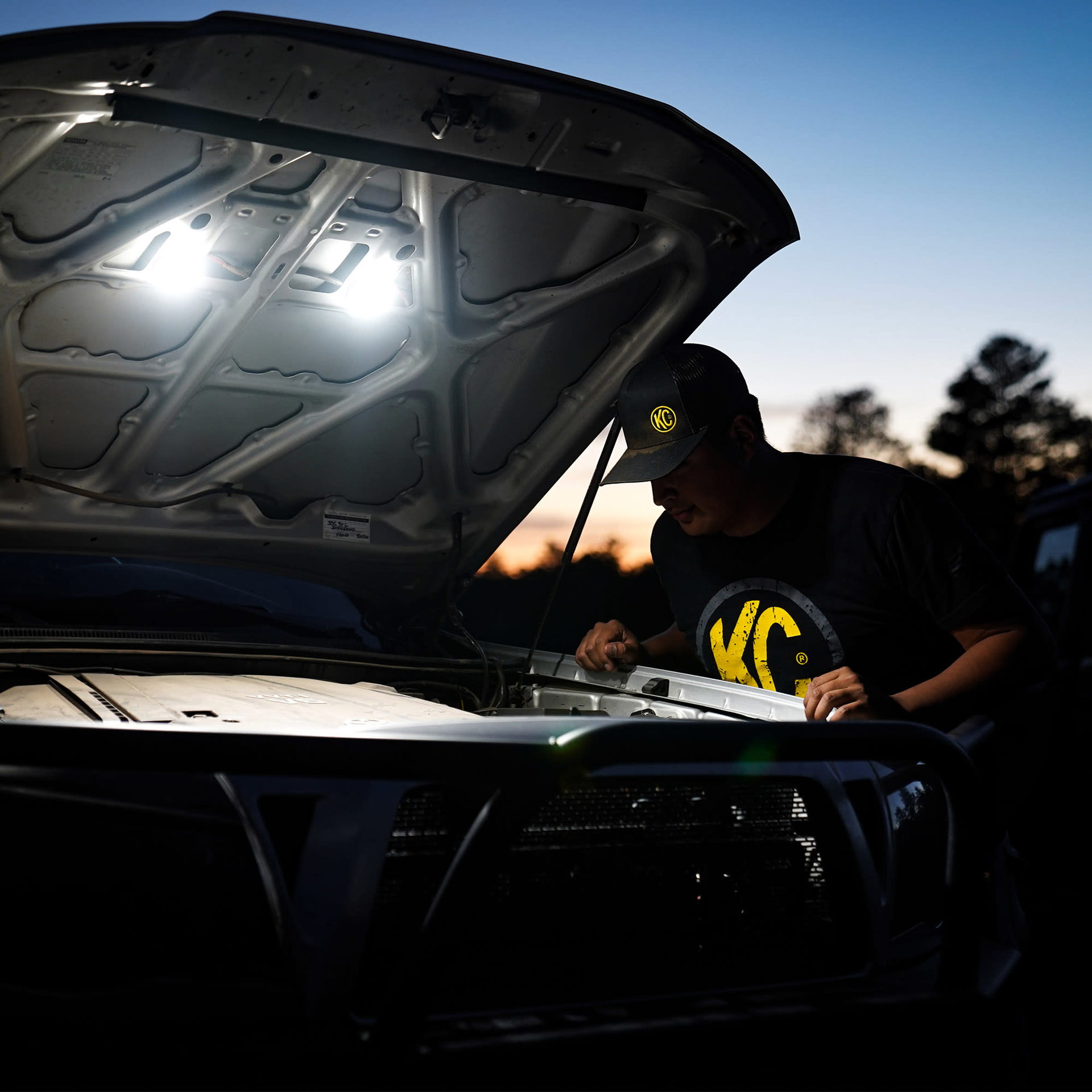 KC HiLiTES KC HiLiTES KC Cyclone V2 LED Under Hood 2-Light System Universal 355