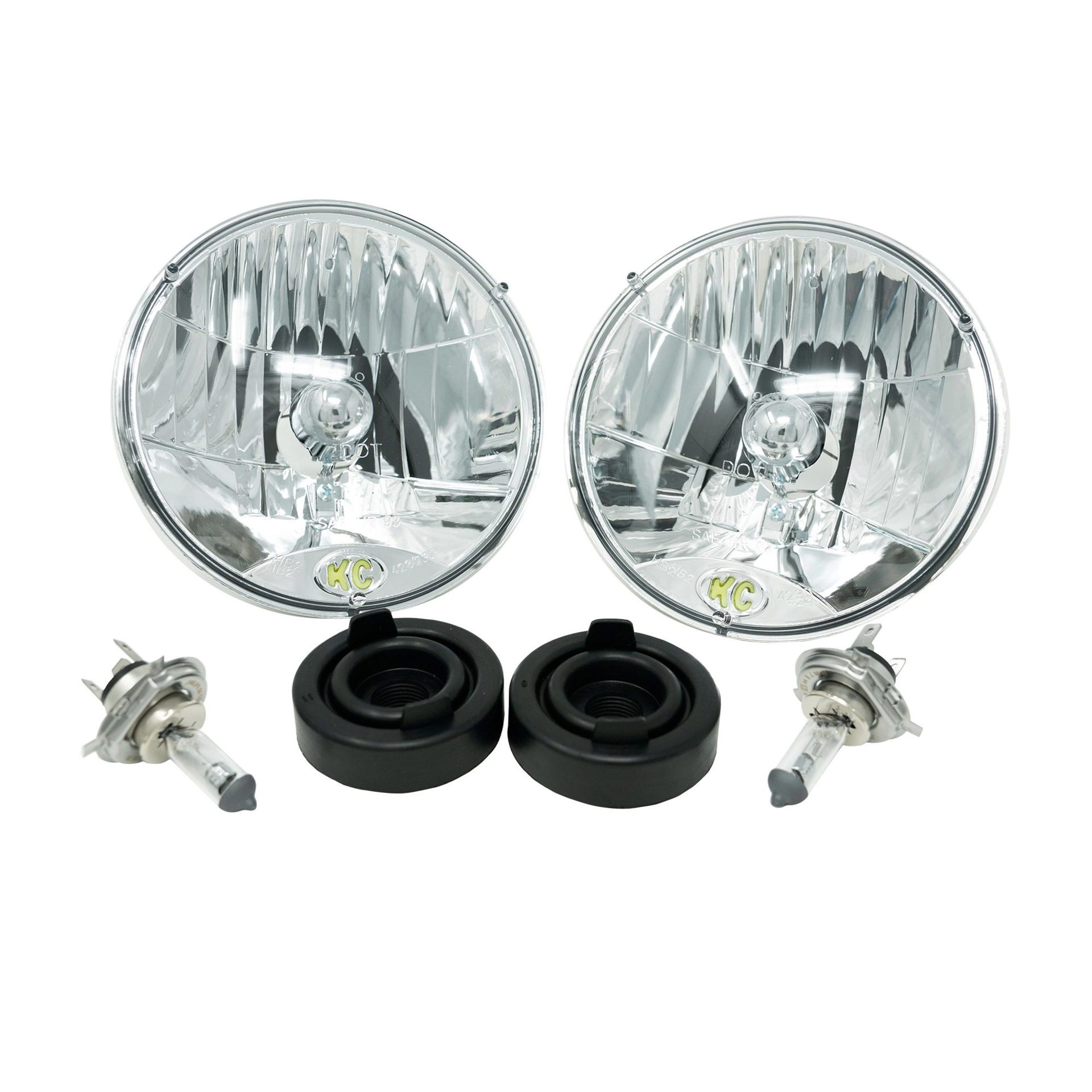 KC HiLiTES H4 Halogen 7 in. Headlights for Jeep Wrangler TJ
