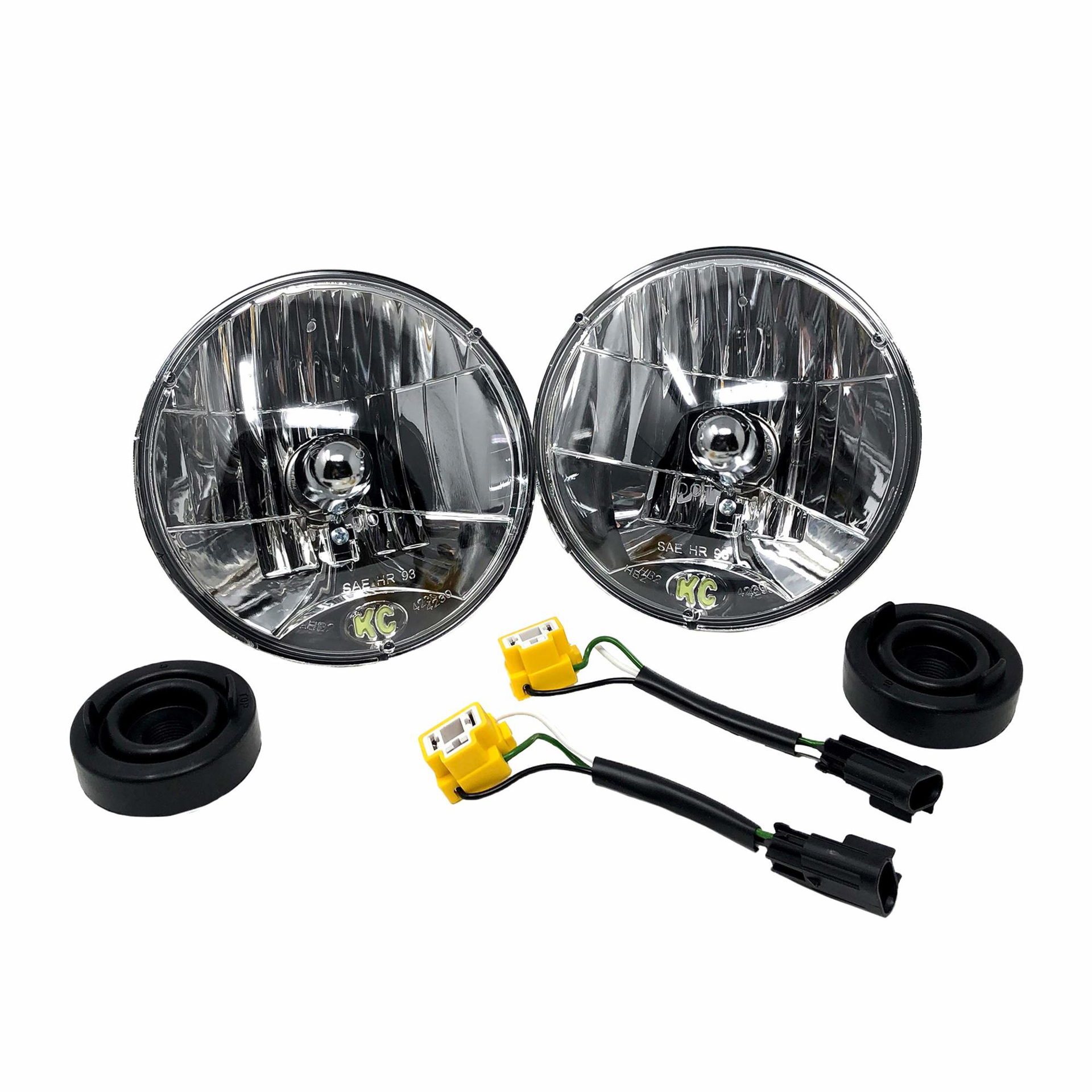 KC HiLiTES H4 Halogen 7 in. Headlights for Jeep Wrangler JK