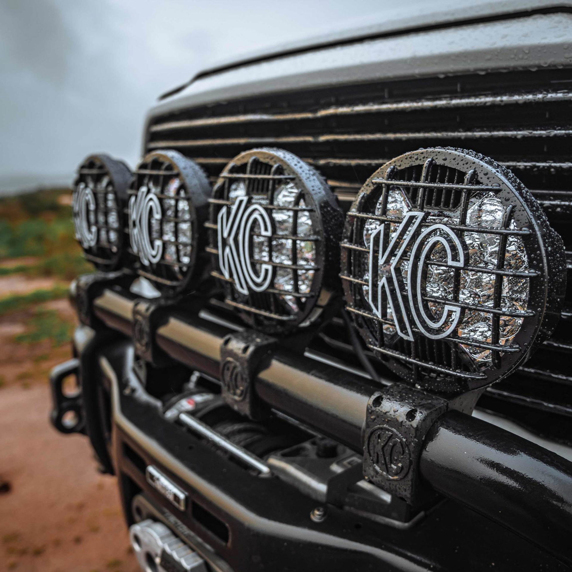 KC HiLiTES KC HiLiTES SlimLite 8" LED - Stone Guard - Black 7230
