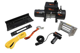 Mile Marker 4.5K SEC4500 GENERAL PURPOSE WINCH WITH STEEL CABLE AND MOUNTING PLATE 76-50115BW