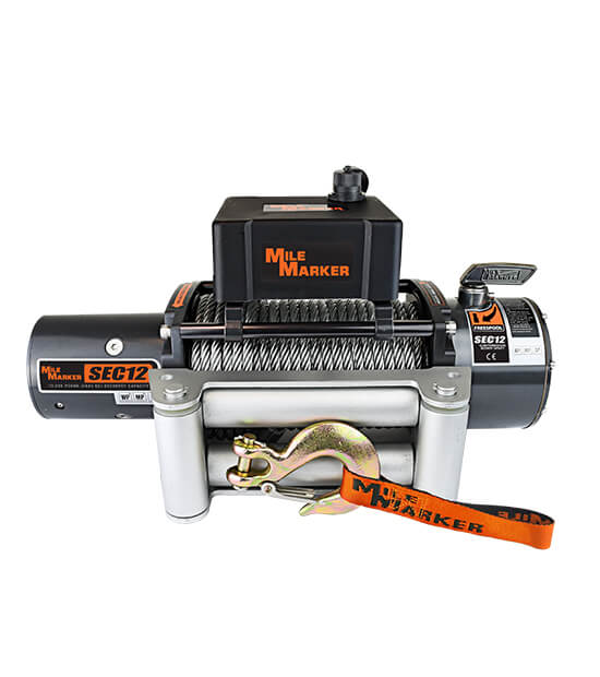 Mile Marker 12K SEC12 (ES) WATERPROOF RECOVERY WINCH WITH STEEL CABLE 76-50251BW: Winches