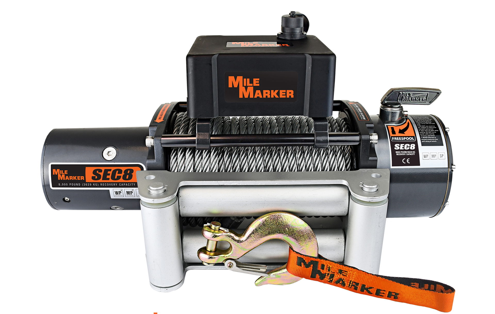 Mile Marker Mile Marker 8K SEC8 (ES) WATERPROOF RECOVERY WINCH WITH STEEL CABLE 77-50141W