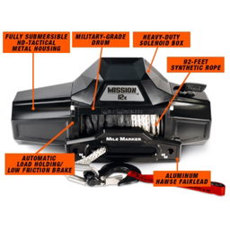 Mile Marker 12K MISSION RECOVERY WINCH WITH SYNTHETIC ROPE 78-53251WR, view 3