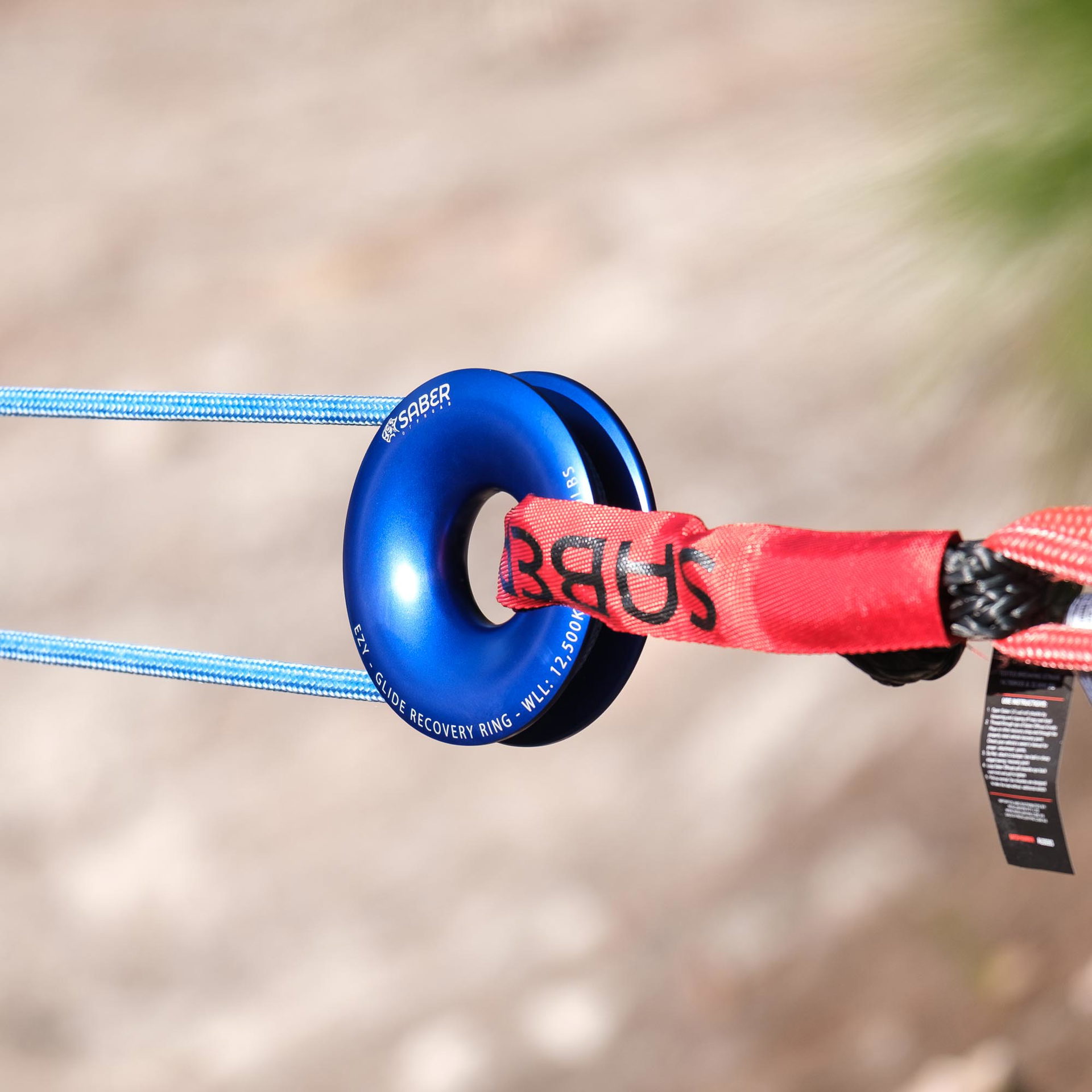 Mile Marker Mile Marker Ezy-Glide 12,500 WLL Recovery Ring & Bag - Blue SBR-12BRR