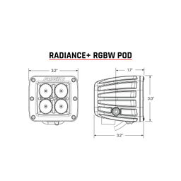 Radiance+ Pod, RGBW Backlight, view 4, RIGID Industries 202053