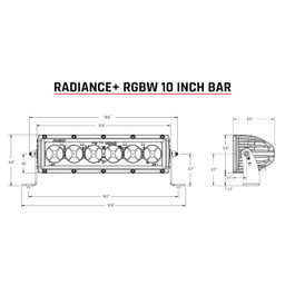 Radiance+ 10 Inch RGBW Light Bar, view 4, RIGID Industries 210053