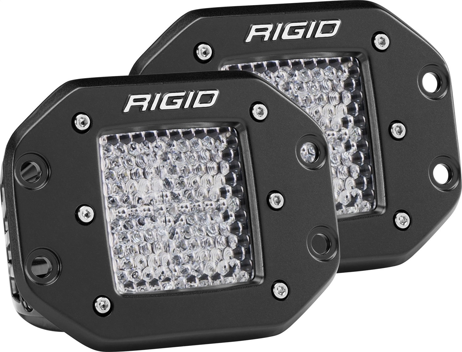 RIGID Industries D-Series PRO Diffused Lens, Flush Mount, Pair