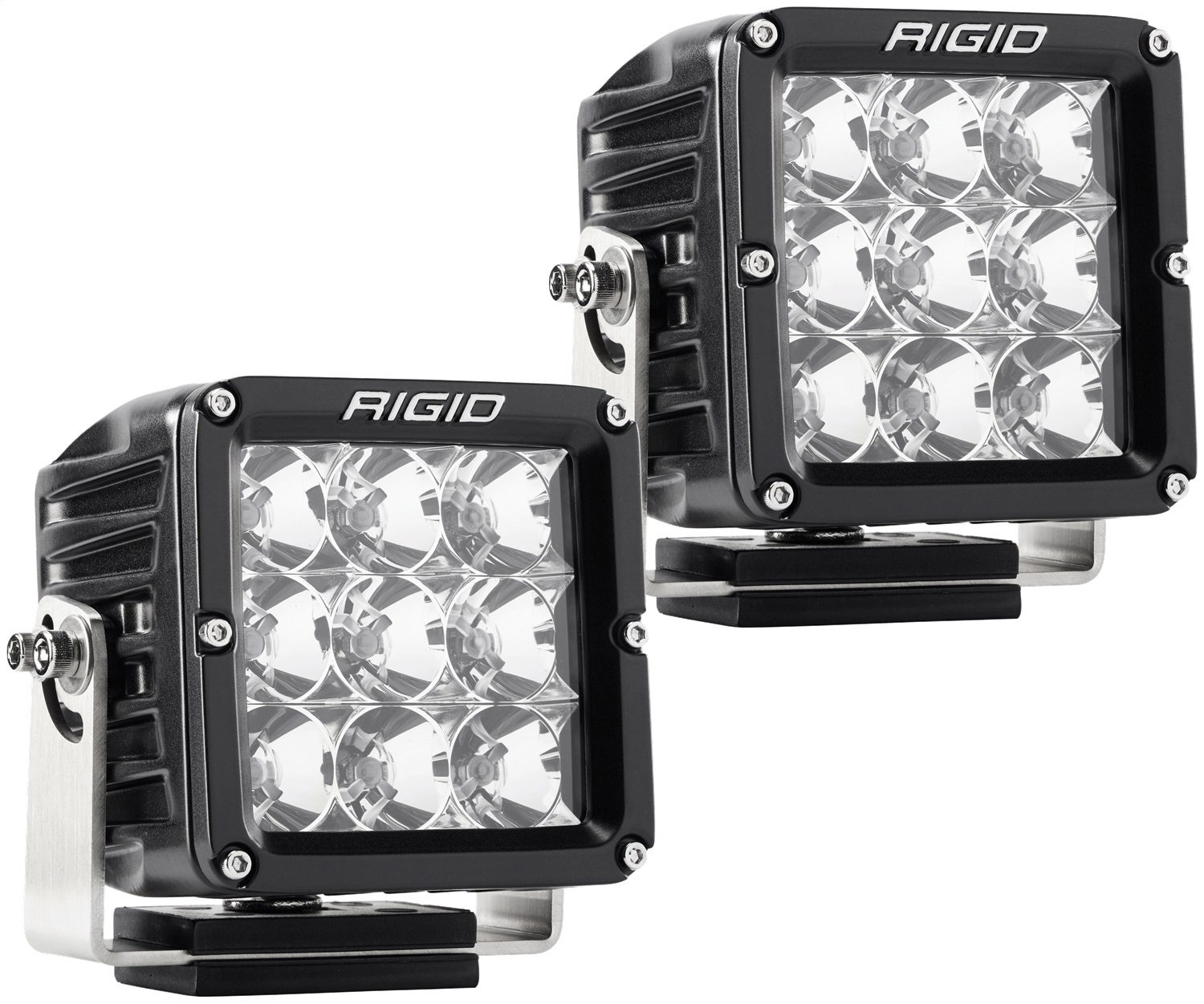 RIGID Industries D-XL PRO Flood Optic, Surface Mount, Black, Pair