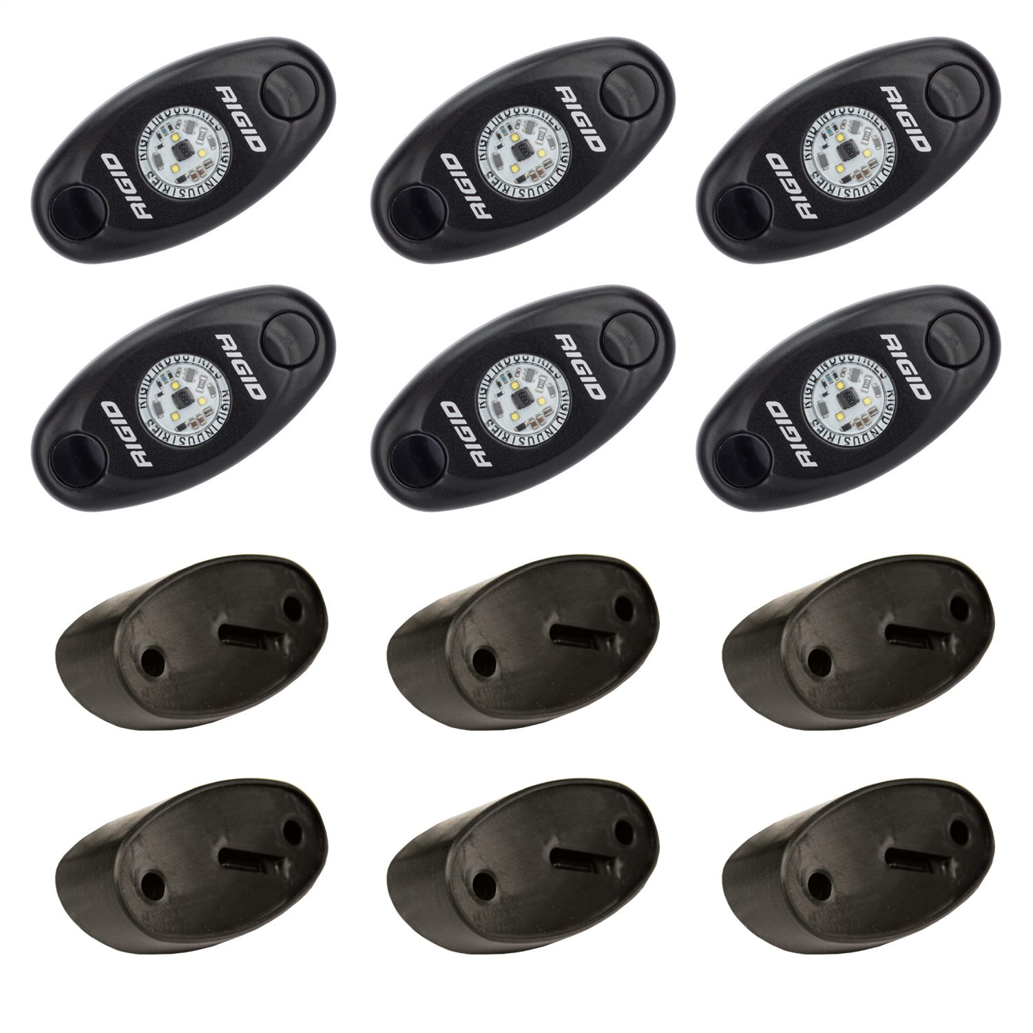 RIGID Industries A-Series Rock Light Kit, Cool White, Set of 6
