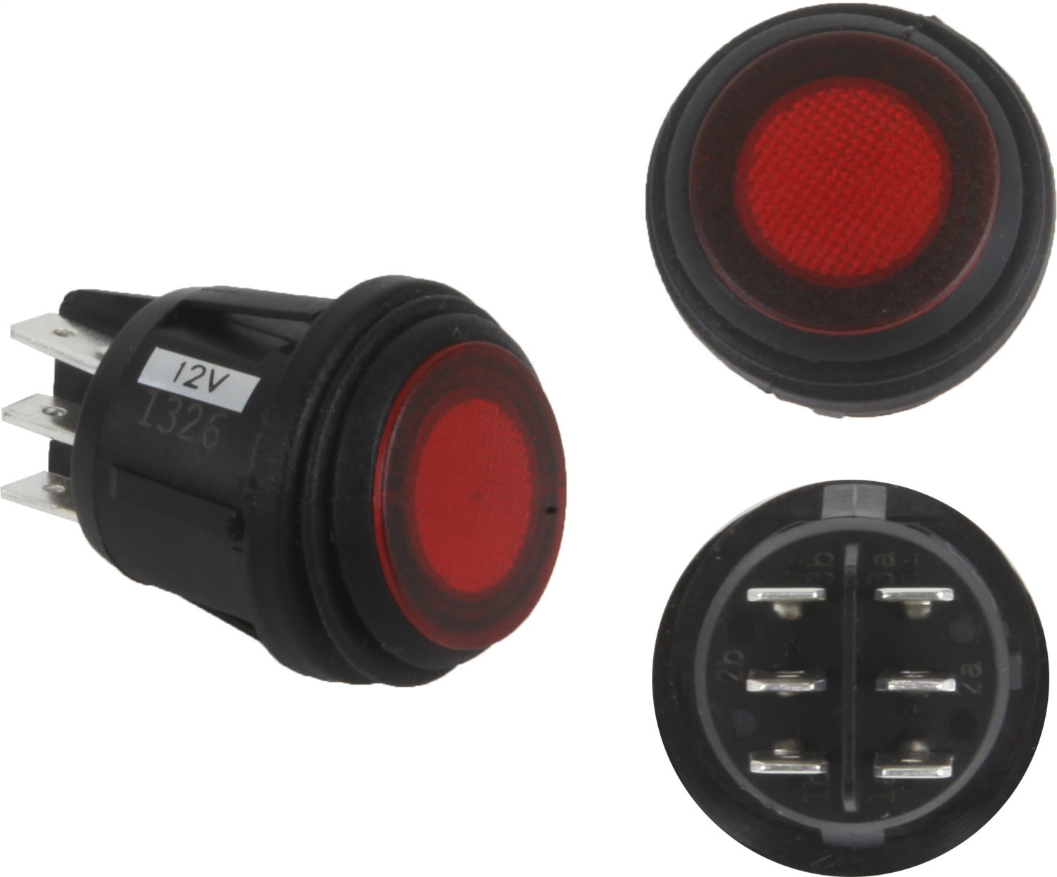 RIGID Industries Three-Position Rocker Switch, On/Off/Backlight, Red