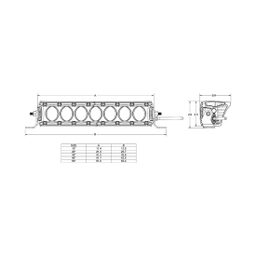 Revolve 20 Inch Bar with White Backlight dimension diagram, RIGID Industries 420613