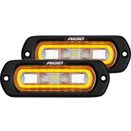 SR-L Spreader Pod, Flush Mount, Red Halo, Pair, view 2, RIGID Industries 53222