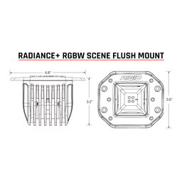 Radiance+ Scene RGBW, Flush Mount, view 4, RIGID Industries 682153