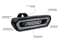 Chase Rear-Facing 5 Mode Light, Amber Halo, view 2, RIGID Industries 90122