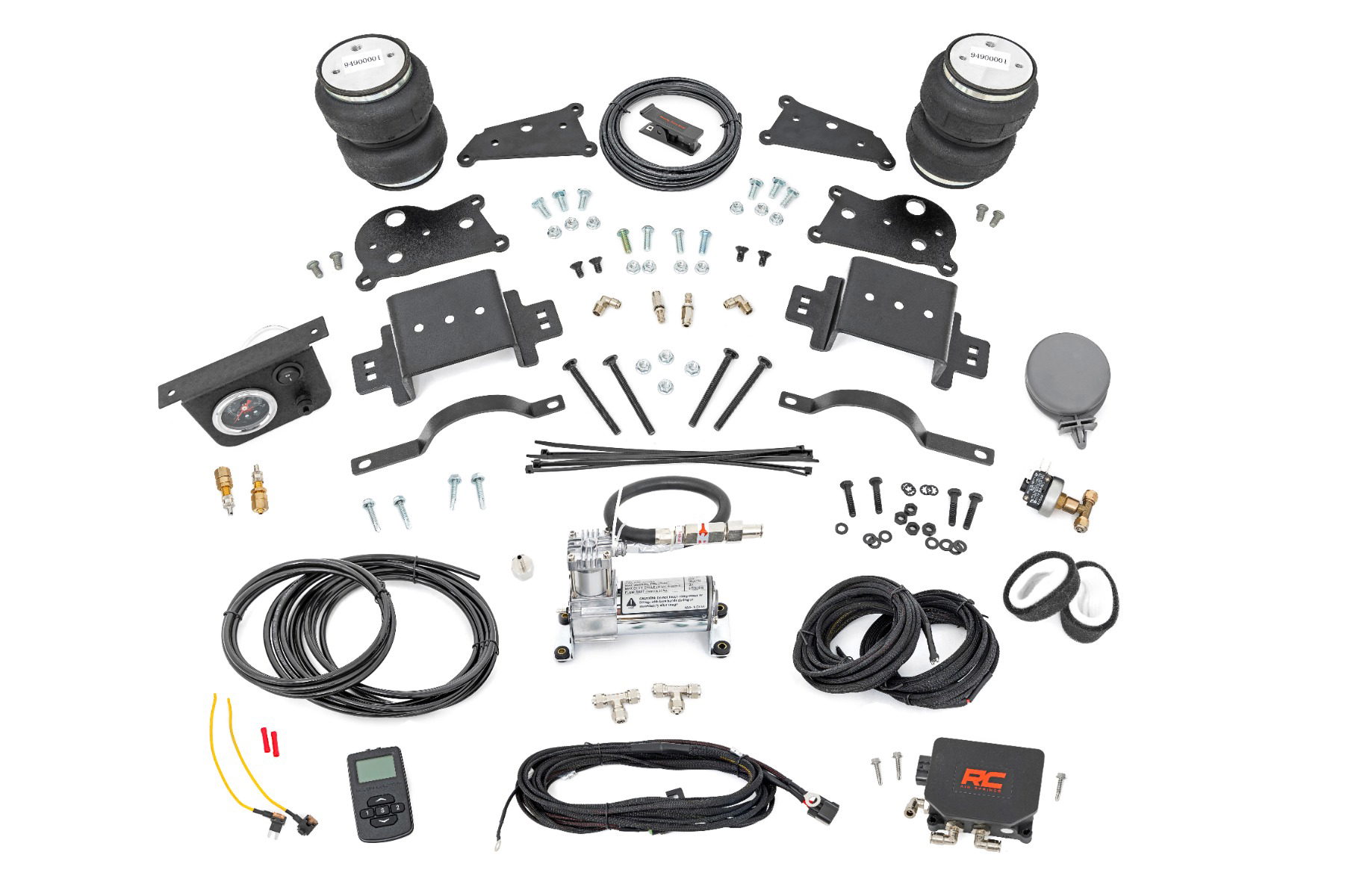 Rough Country Air Spring Spacer Kit with Compressor, 5-Inch Lifted Ram 2500