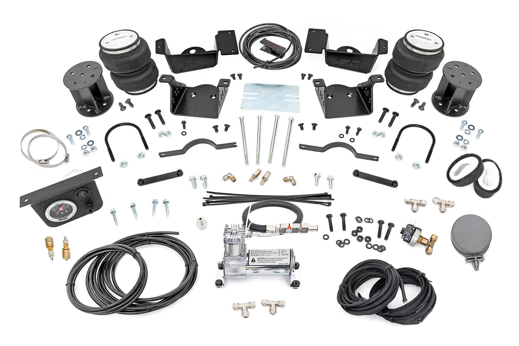 Air Spring Kit with Compressor for Silverado and Sierra HD (2020-2025) — Rough Country 100345C
