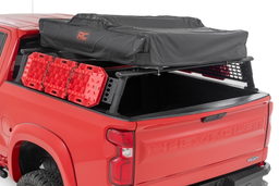 Aluminum Half Bed Rack for Chevrolet Silverado 1500 (2019–2025) shown installed, Rough Country 10204