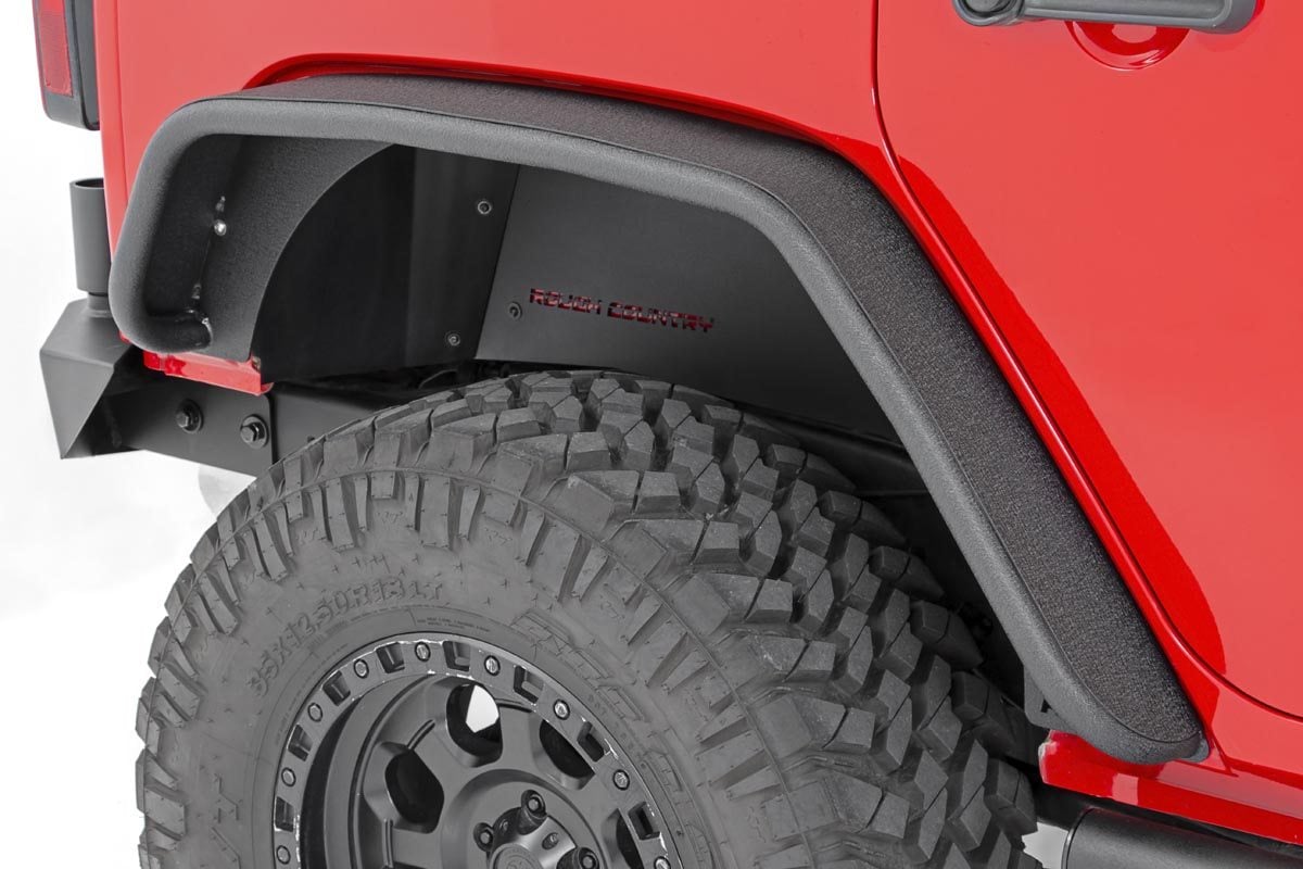 Rough Country 5-Inch Rear Tube Fender Flares for Jeep Wrangler