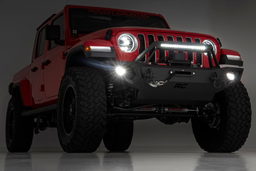 Full-Width Front Winch Bumper with 20-Inch LED Light Bar, view 2, Rough Country 10585