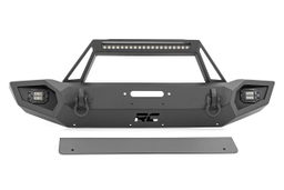 Full-Width Front Winch Bumper with 20-Inch LED Light Bar, view 3, Rough Country 10585
